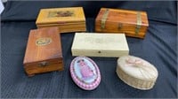 Vintage Jewelry/Storage Boxes x6