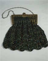 Carnival Glass Beaded Scalloped Flapper Purse