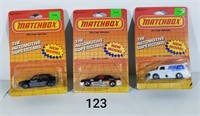 3 Matchbox Cars 1986 NIB