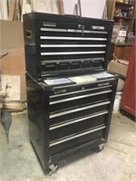 LARGE BLACK CRAFTSMAN TOOLBOX AND CONTENTS