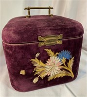 Velvet and Embroidered Dresser Box