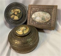 3 1920's Dresser Boxes French