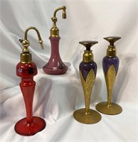 Collection Art Deco Czech Glass Red Opaque Purple