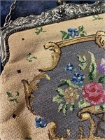 Vintage Embroidered Purse w Metal Clasp
