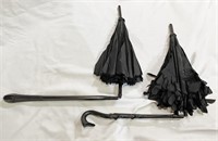 Victorian Black Folding Umbrellas Parasols