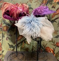 Collection Womens Vintage Hats Feathers Velvet Tul