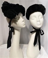 2 Victorian Toque Hats