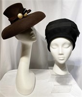 2 World War 2 Era Ladies Hats