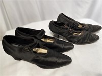 1920s Flapper Era Satin Black Ladies Shoes
