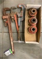 Pipe Wrenches, Pipe Cutter and Threader