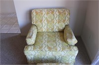 Upholstered Arm Chair and Ottoman