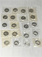 20- 1960's Proof Like Sealed Canadian 5 Cent Coins