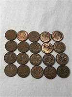 1950's Hanging Penny Canadian Coin Lot