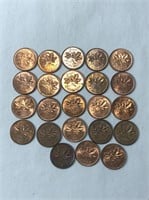 1960's Hanging Penny Canadian Coin Lot