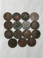 15 USA Indian Head One Cent Coins