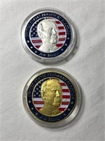 2 Joe Biden Novelty Rounds - Gold & Silver Colours