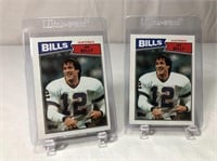 2 - 1987 Jim Kelly Topps Rookie Football Cards