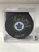 Red Kelly Autographed Hockey Puck With COA