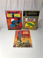 3 Vintage Oversized Comic Books With Batman