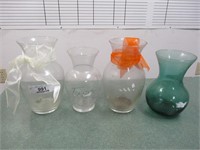 (4) Glass Vases