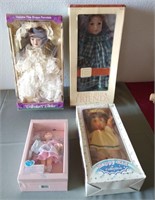 911 - LOT OF 4 COLLECTOR DOLLS IN BOXES