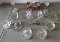 139 - STUNNING CRYSTAL CANDLEHOLDERS, PITCHER