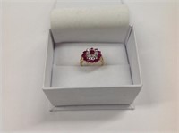 10k yellow gold Petite Ruby & Diamond Ring