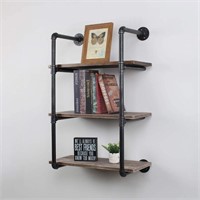 Industrial Pipe Shelves with Wood 3-Tiers