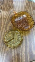 Amber Glass Candy Dishes