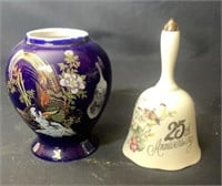 Porcelain Anniversary Bell & Blue Vase