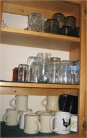 3 Shelves of Glasses & Coffee Cups