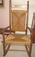 Oak Rocking Chair W/ Woven Seat & Back