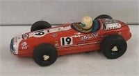 Vintage Japan #19 Tin Battery Op Race Car 12"