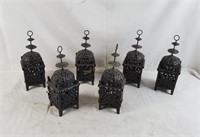 Lot Of 6 Outdoor Hanging Candle Holders