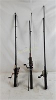 3 Fishing Rods & Reels, Abu Garcia Shakespeare Etc