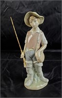Lladro Spain Boy Going Fishing Porcelain Figurine
