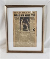 Framed Indians Win World Title 48 Repro Front Page