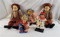 Lot Of Vintage Porcelain Clown Dolls