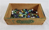 Lot Of Collectible Marbles In Vtg. Crayola Box