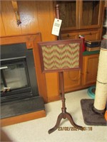 old fashioned fire screen with stand