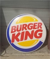 Round Lighted Burger King Sign