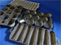 4 pc cast iron cookware muffin pans