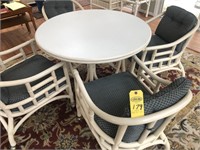 Bamboo Style Sun Room Set, Table, w/ 4 Chairs,