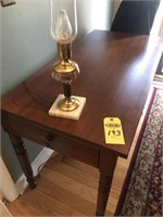 2 Drawer Walnut Hall Table 22"x44" w/ Lamp