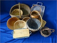 12 pc assorted wicker baskets