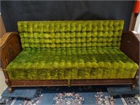 Victorian Belgium-Cut Velvet Futon Couch