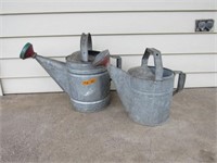 2 GALVANIZED SPRINKLING CANS: