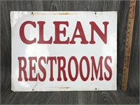 Double Sided Clean Restroom Sign Gas Oil