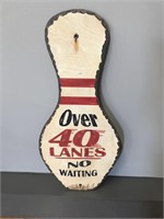 Bowling Sign Over 40 Lanes No Waiting New