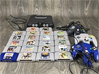 Nintendo 64 Gaming System, 3 Controllers, 22 Games